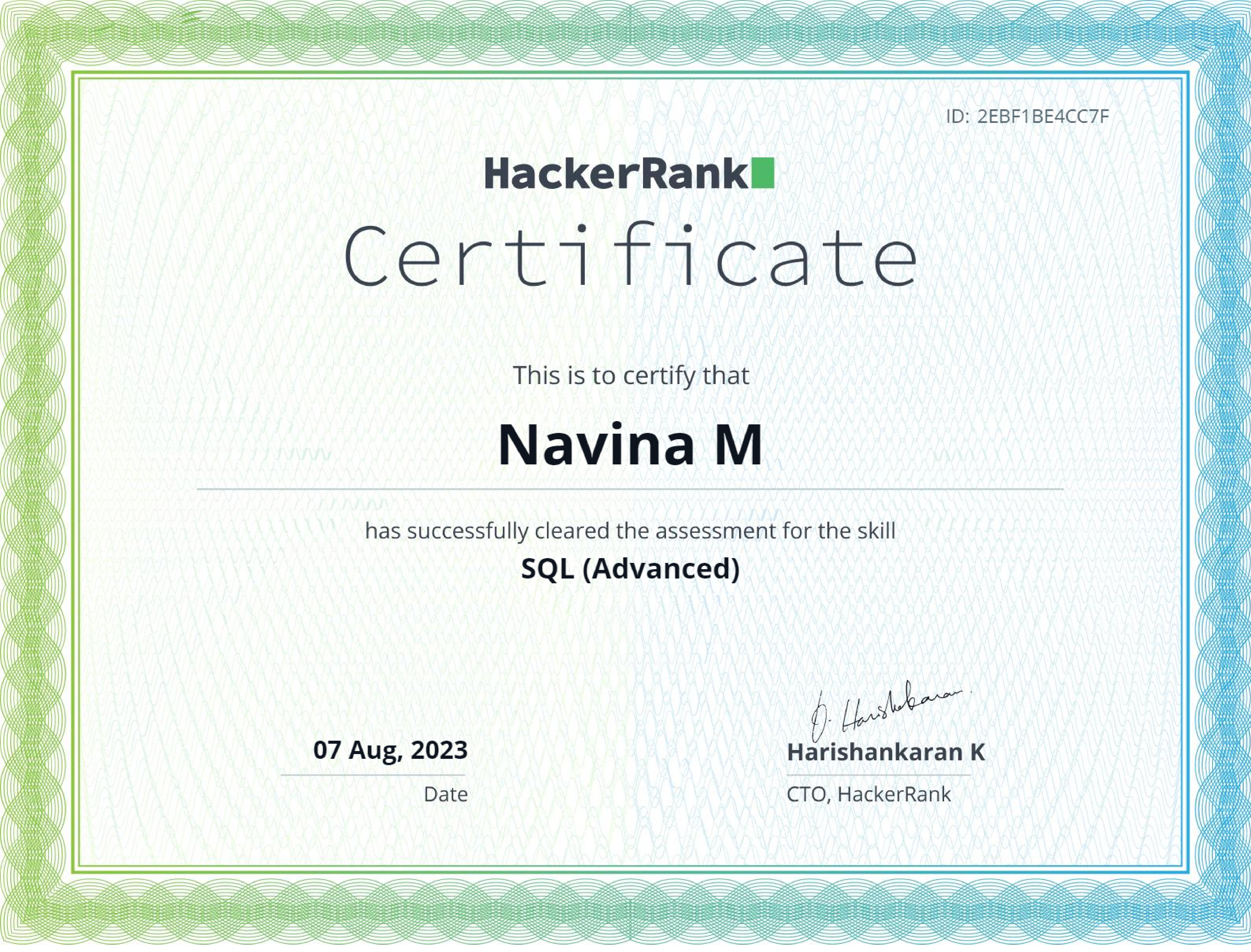 SQL Advanced (HackerRank)